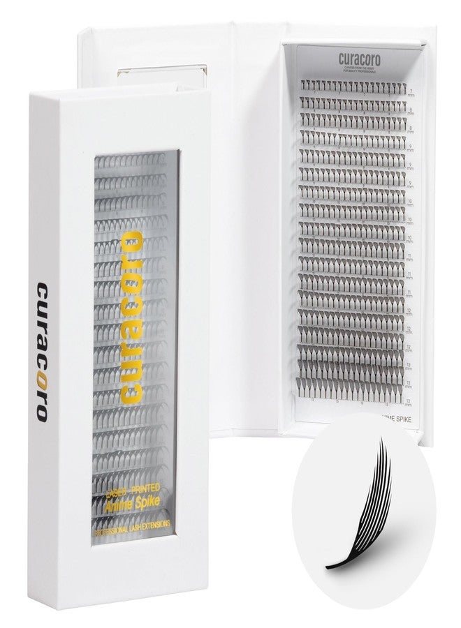 Curacoro Anime Feather Spike Lash Extensions – 360 Fans Lightweight and Defined Laser-Printed Premade Lash Spikes, Anime Lashes CC Curl 9–16mm for Professionals - Image 1